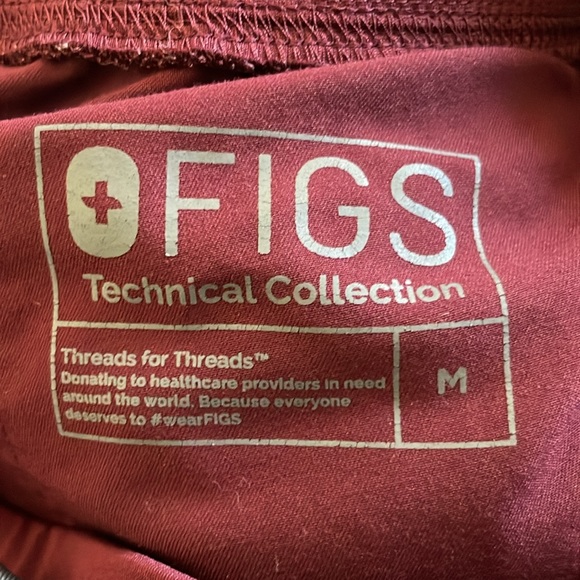 Figs Livingston Basic Scrub Pants Burgundy M - Picture 7 of 7
